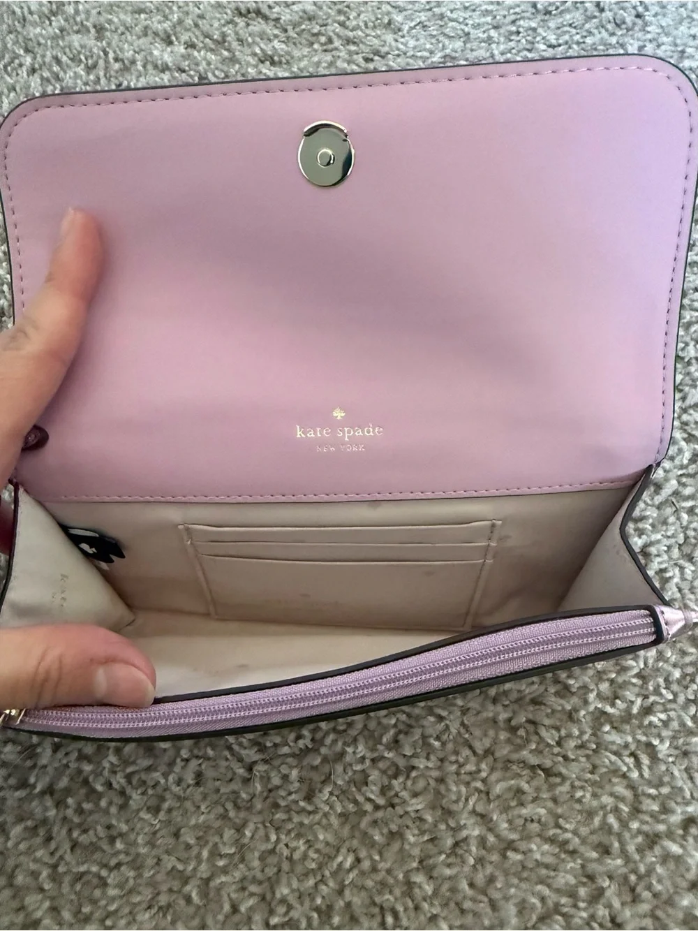Kate Spade Metallic Pink Wristlet Clutch